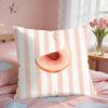 Simplicity Striped Lemons INS Cushion Cover Short Plush Pillow Case Room Sofa Cushion Covers Home Decor Funda