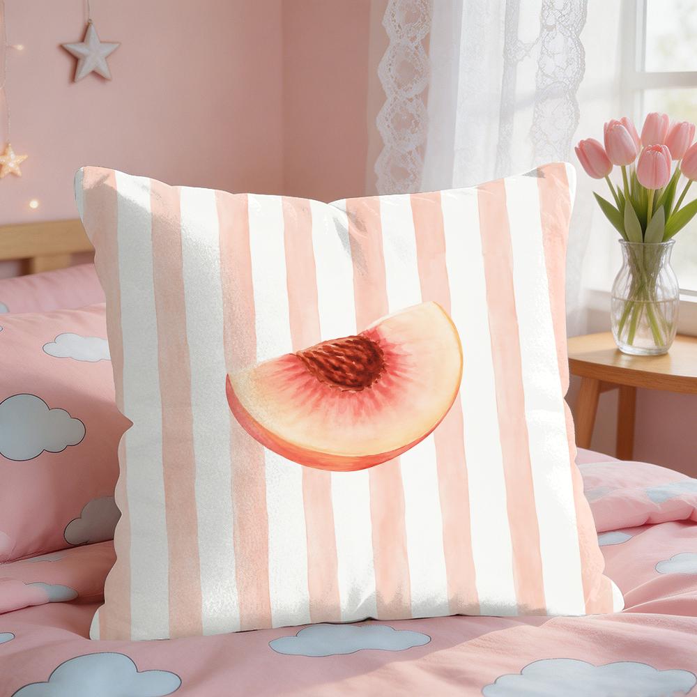 Simplicity Striped Lemons INS Cushion Cover Short Plush Pillow Case Room Sofa Cushion Covers Home Decor Funda