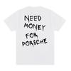 Sommer Baumwoll T-Shirt Brauche Geld Buchstaben Lustiges T-Shirt Herren Rückendruck T-Shirt Mode Harajuku Oversized Y2k Kurzarm Tops