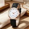 Women Luminous Watch Dainty Analog Quartz Watch Adjustable Leather Strap Wristwatch Fashion Casual Watch for Office Party Dating