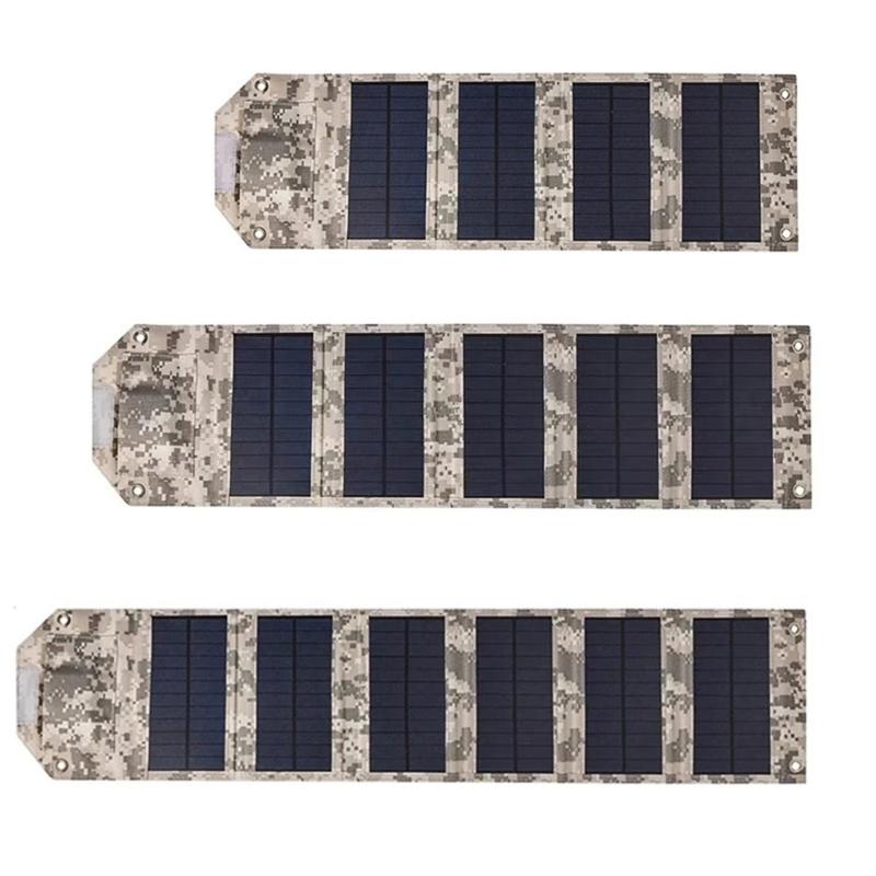 Foldable Camouflage Solar Chargers Panel 10W/12W/14W Output Portable PowerBank for Outdoor Devices Energy Supply