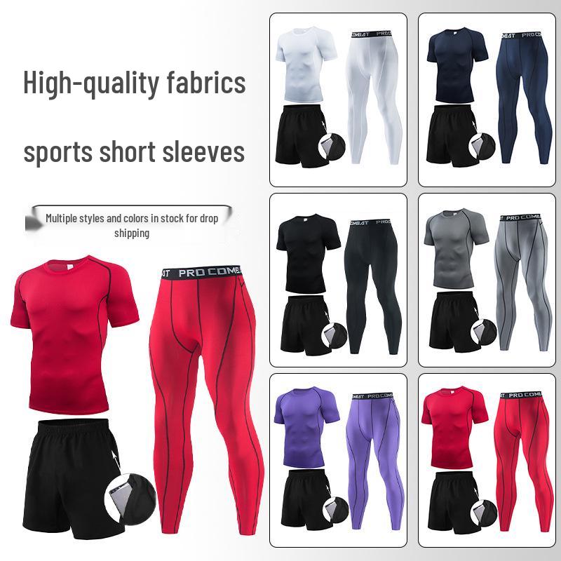 Men's Quick-Dry Summer Running Suit: Sportswear, Basketball Uniform, Shorts, Tights