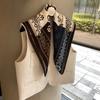 Four-grid circle polka dot printing silk scarf cotton and linen small square scarf women's versatile decorative small scarf scarf scarf shawl scarf