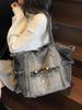Gradient Large-Capacity Denim Tote Bag - Versatile Commuter Shoulder Bag