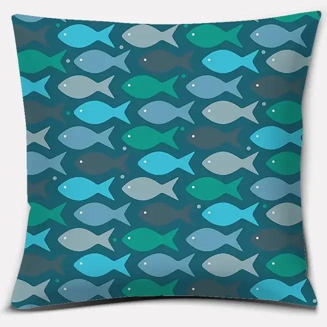 Home Office Decoration Pillow Bedroom Sofa Car Cushion Cover Blue Green Fresh Series