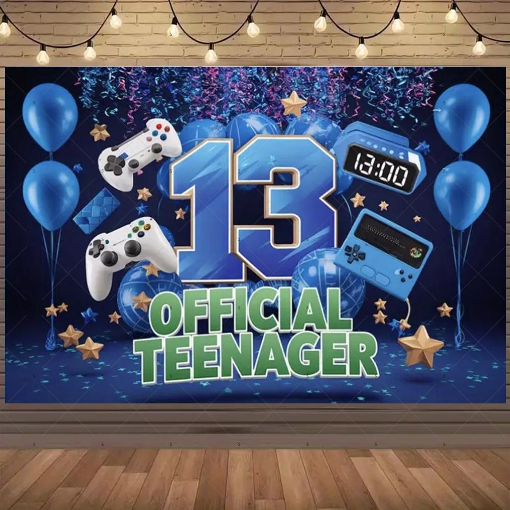 13. Geburtstag Party Dekoration Hintergrund Überraschung Bunter Glitzer Ballon Kindergeschenk Banner Familienfotografie Requisiten Hintergrund