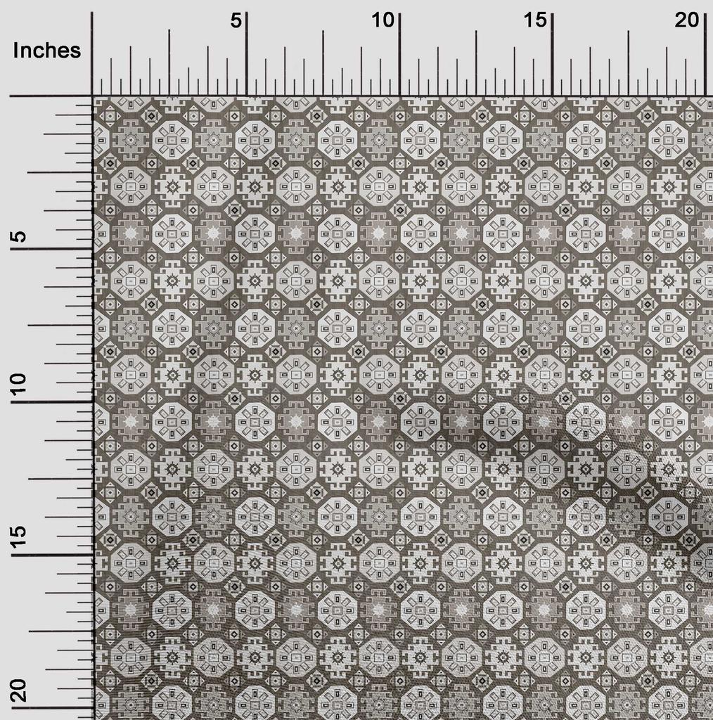 oneOone Cotton Flex Dusty Gray Fabric Asian Kilim Quilting Supplies Print Sewing Fabric By The Yard 40 Inch