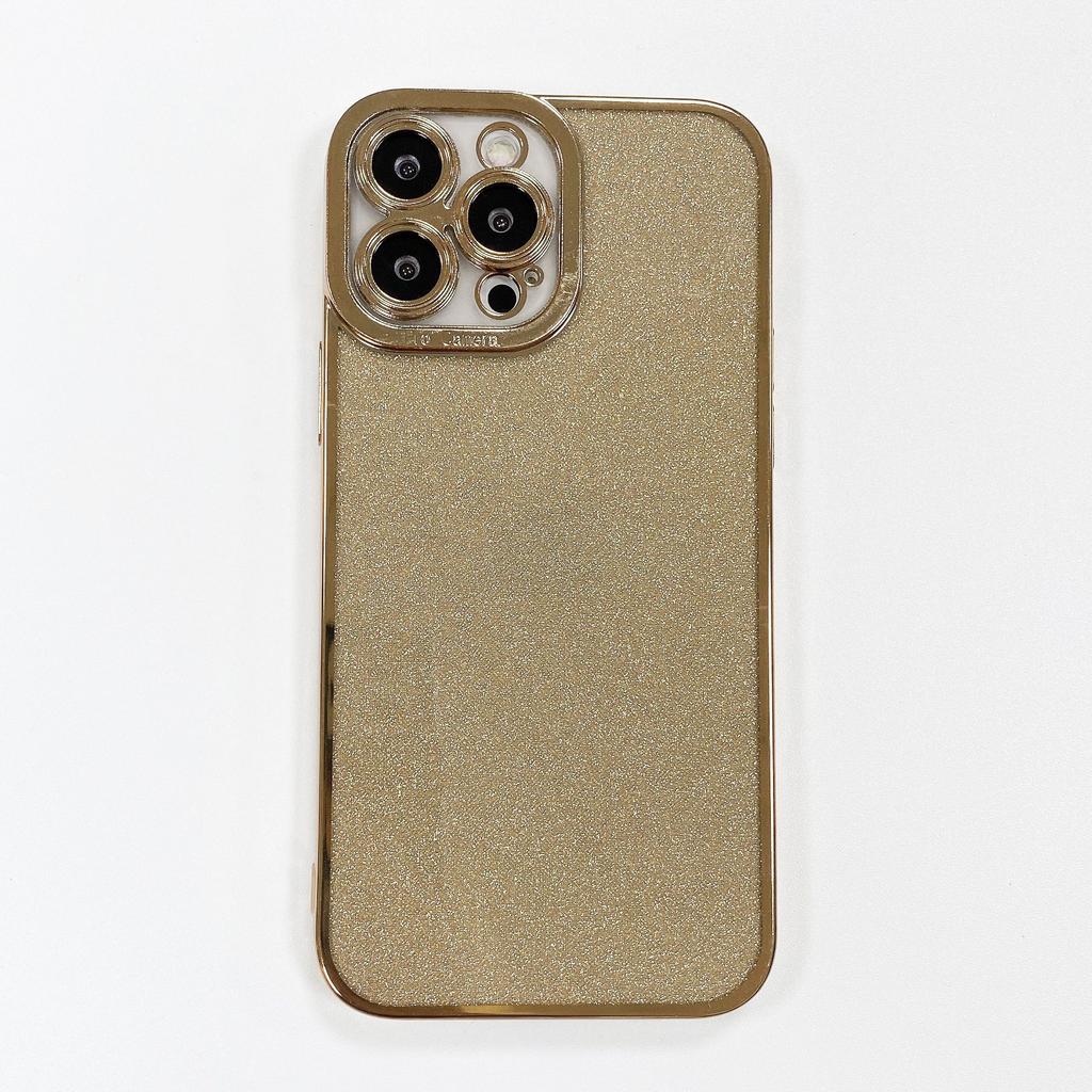 For IPhone 16 Eye Plating Sparkling Powder Phone Case for Apple 15 Promax Straight Edge Transparent All Inclusive Protective Cover