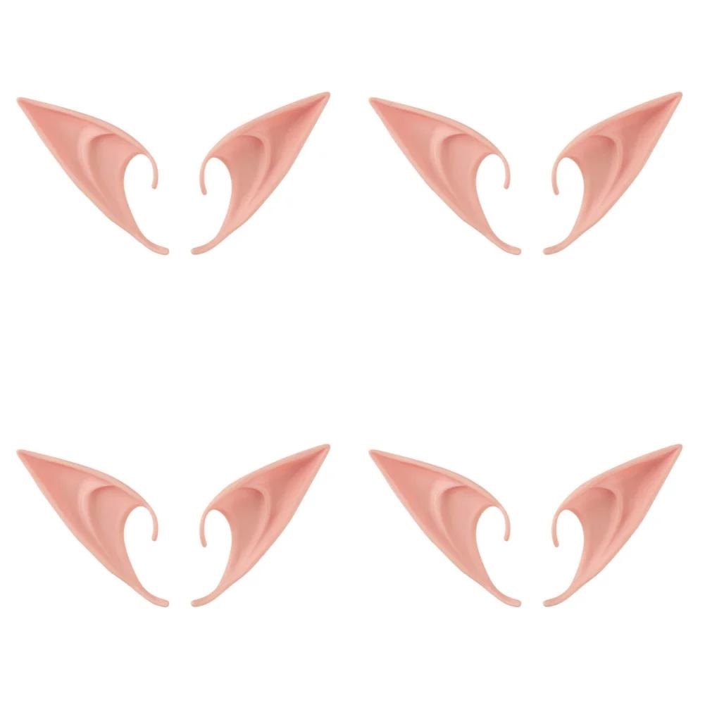 5-1 Pairs Angel Elf Latex Ears Fairy Cosplay Costume Accessories Halloween Decor Kid Toy Costume Halloween Adult Kids Party Toys