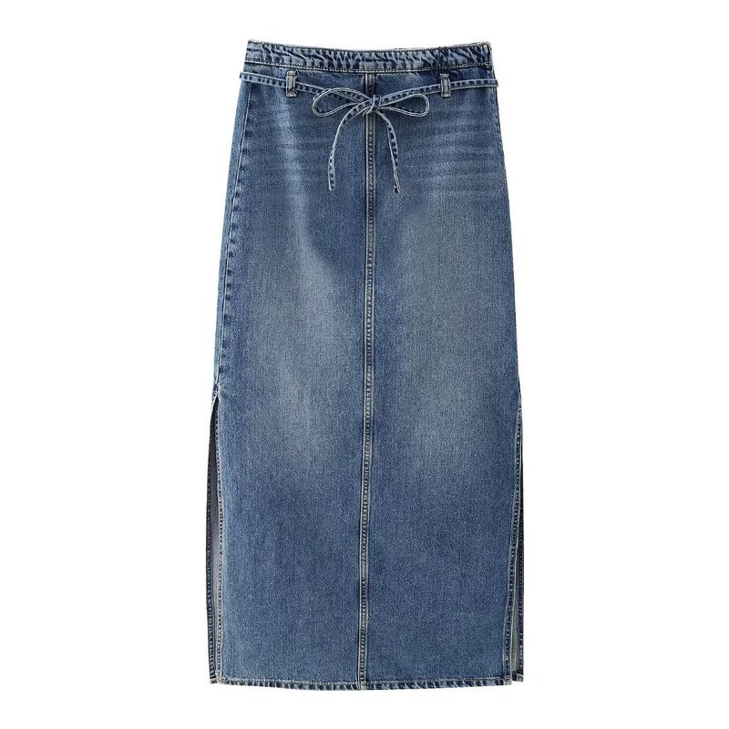 

Kaslead New Arrival Women s Fashion Style High Waist Sheath Mid-Length Denim Skirt 8197045 400 Blue S