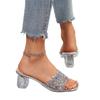 Women's Shoes 2025 Summer New Transparent Crystal Heel Small Cool Slippers Outside Wearing Temperament Sandals