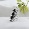 Schwarzer Onyx Silberring, 925 Sterlingsilber Handgefertigter Schmuck, Geschenk für Sie, Silberschmuck für Damen Ar8917