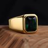 R3381 Men's/Women Trend High Quality 316LStainless Steel Multiple Colors Gemstone Style Onyx Golden Rings Jewelry