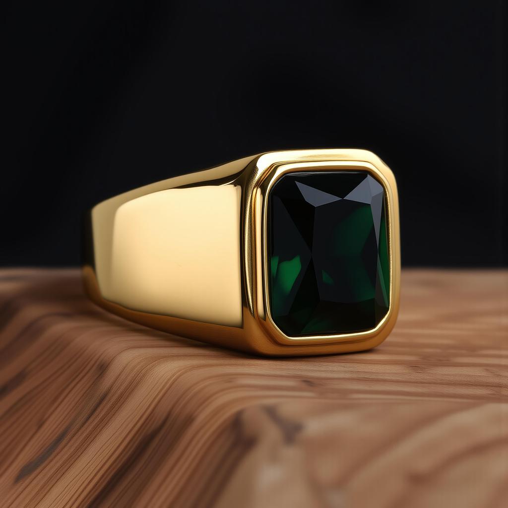 R3381 Men's/Women Trend High Quality 316LStainless Steel Multiple Colors Gemstone Style Onyx Golden Rings Jewelry