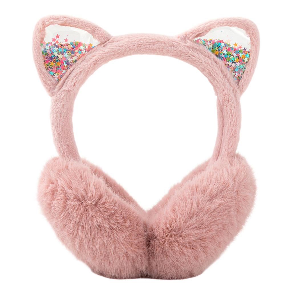 Winter Warme Katzenohren-Ohrenschützer Glitzerohren Plüsch-Ohrenschützer Für Frauen Verspielte Mädchen Ohrenschützer Kälteschutz Warm Heiß Für Draußen