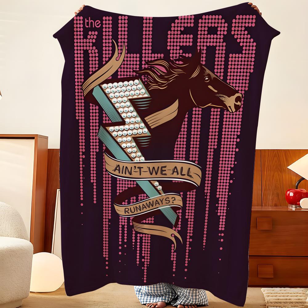 Music T-The K-Killers Throw Flannel Throw Blanket, Lightweight Cozy, Durable Washable cute Cool