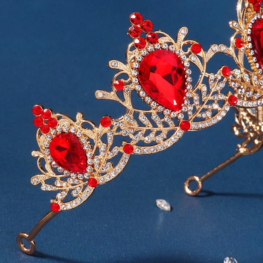 Metal Baroque Crown Shiny Rhinestone Crown Fashion Princess Tiara  Dress Accessories