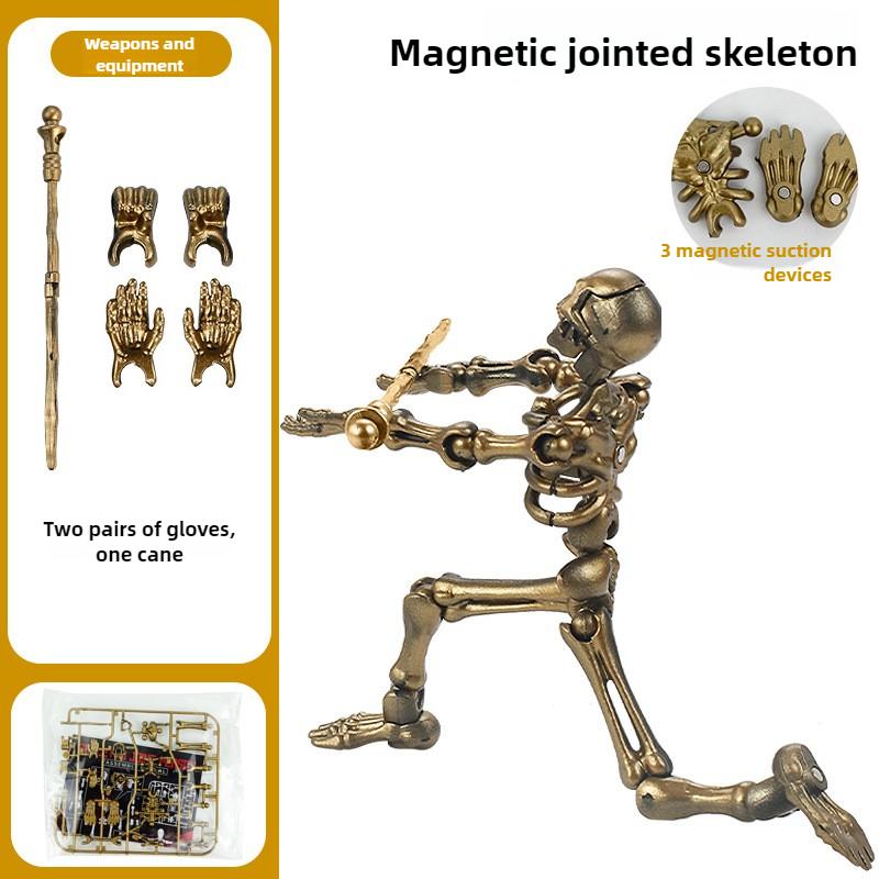Medieval Skeleton Doll Robot Action Figure With Movable Joints, Creative Poseable Mannequin Desktop Decor For Stress Relief Toy