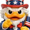 Patriotic Duck Figurine Funny Uncle Duck Statue with American Flag And Top Hat Collectible 4th of July Decoration for Independence Day Home Decor