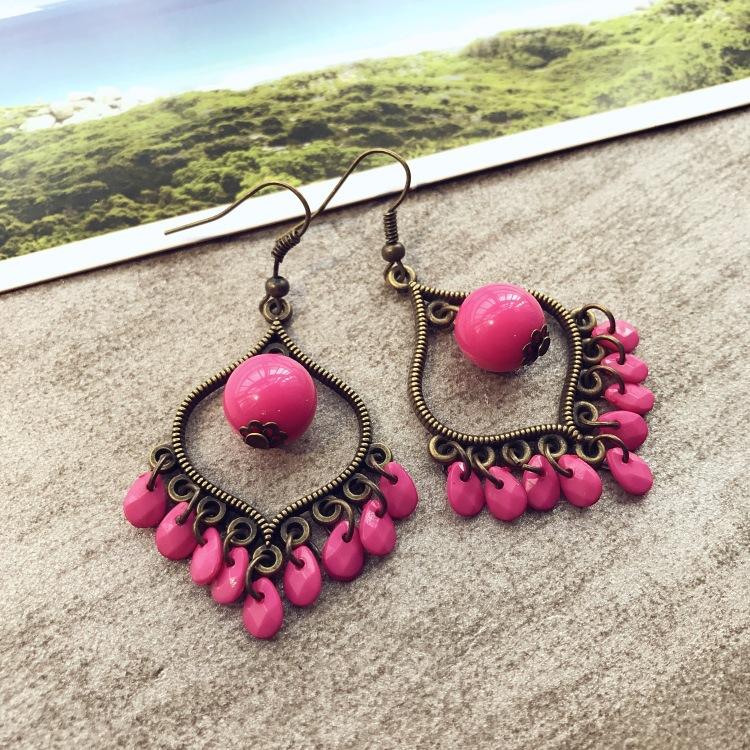 Shuimu's Language, Simple Water Drop Heart Earrings Femininity Small Retro Fashion Versatile Earrings