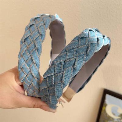 Fashion Women's Denim Plaited Headbands for Ladies And Girls Casual Hair Hoops Accessories