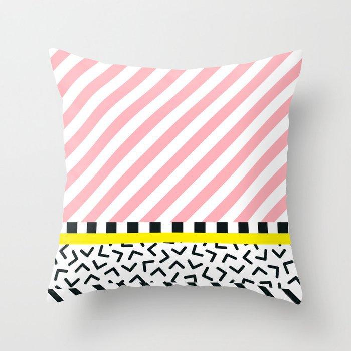 Mint Pink Throw Pillow Case Memphis Inspired Pattern Check Cushion Covers for Home Sofa Chair Decorative Pillowcases