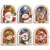 Creative Christmas Tree Decorations Arch Wooden Fridge Magnet Set, Holiday Window Frame 3D Printed Festive Magnets Magnetic Decor for Refrigerator