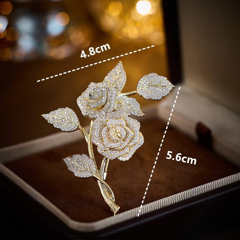 1 ks Všestranný klopový odznak Oblečení Doplňky Dámský Lehký Luxusní Design Elegantní Mikro Vykládaný Zirkon Růžová Brož