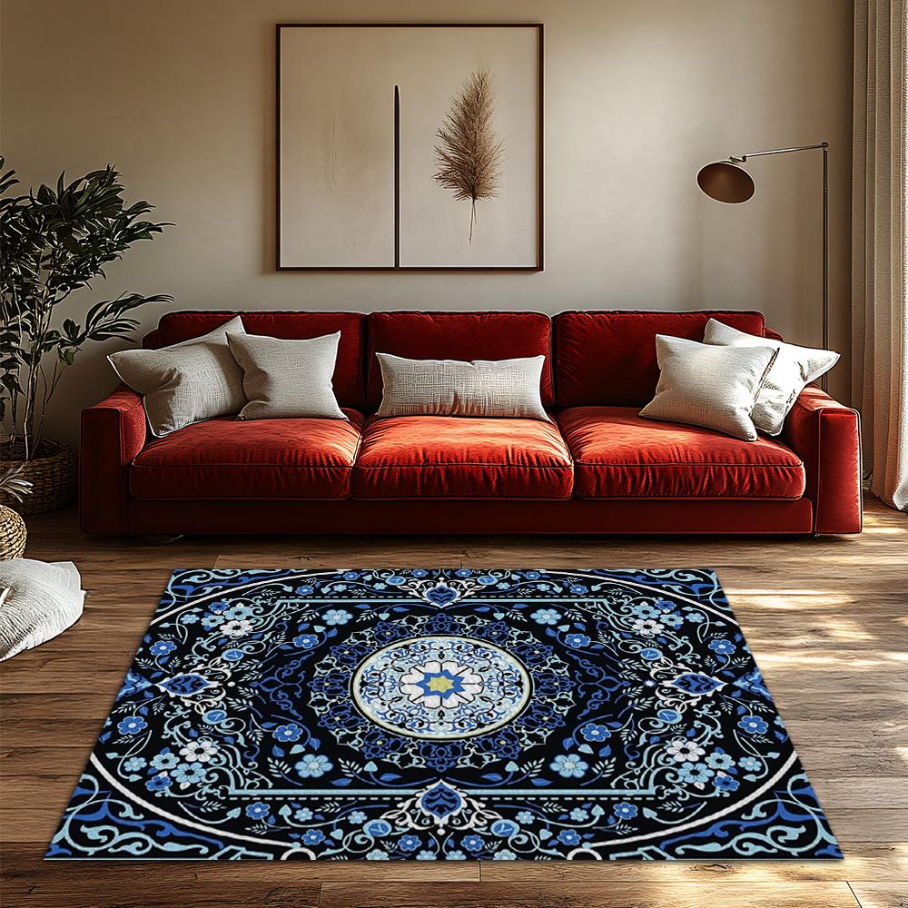 Moroccan Area Rug Vintage Persian Carpet Bohemian Floor Mat Home Decor Living Room Bedroom Non-Slip Washable Floor Covering