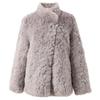 Sancai 2025 Winter Eco-Fur Stand Collar Coat
