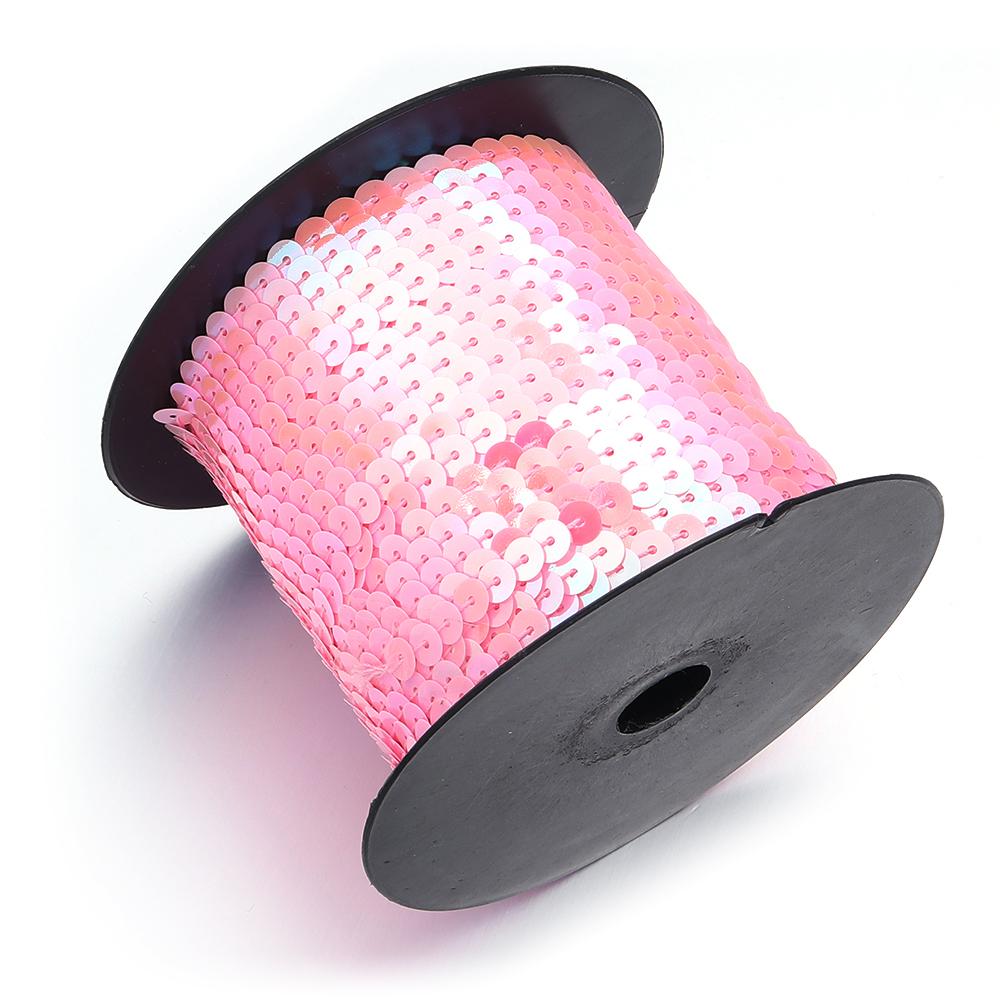 100 Yards/Roll Bright Sequins Shiny Color Round Flat Paillettes Strings For Party Decor DIY Crafts Clothing Sewing Accessories