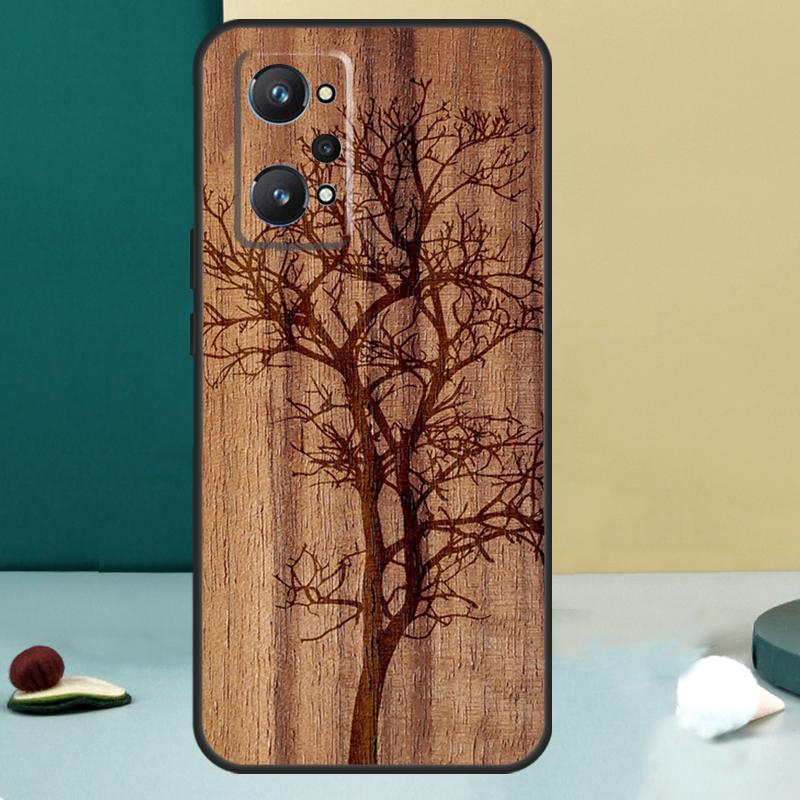 Tree Flower Bamboo Wood For Realme 11 10 12 13 14 Pro Plus GT 7 6 5 Pro GT 6T C67 C61 C53 C51 C21Y C25S C75 C55 Case
