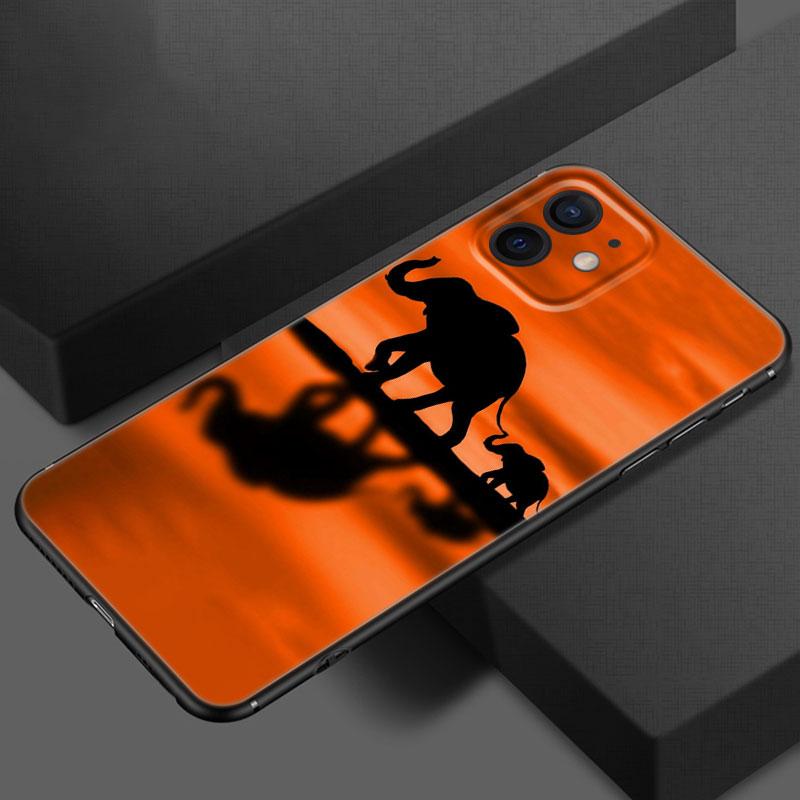 Animal Elephant Phone Case For Apple iPhone 13 12 Mini 11 Pro XS Max X XR 8 7 6S 6 Plus SE 2020 5S 5 Soft TPU Black Cover