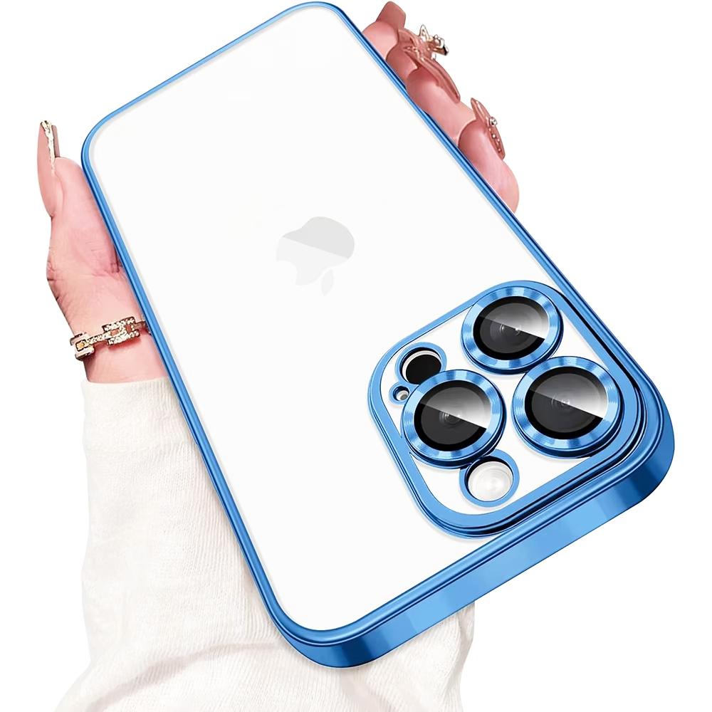 Luxury Glitter Plating Transparent Soft Case For iPhone 17 Air 16 15 14 13 Pro Max 16E Clear Silicone Cover Ultra Thin TPU Shell