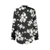 Women's Button Down Prints Shirt Long Sleeve Shirt Business Work Tops Casual With Pockets Jacket