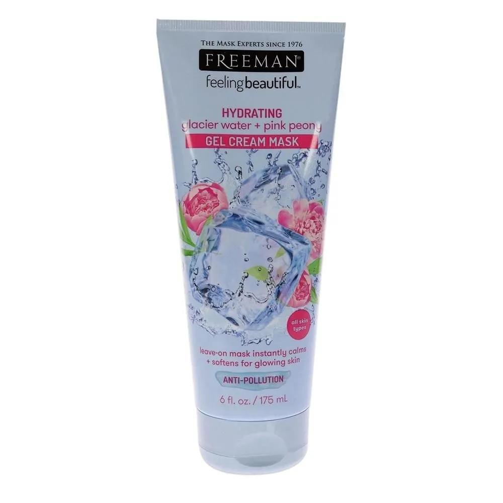 FREEMAN Gel Cream Mask 175ml 1 Pack Glacier Water and Pink Peony