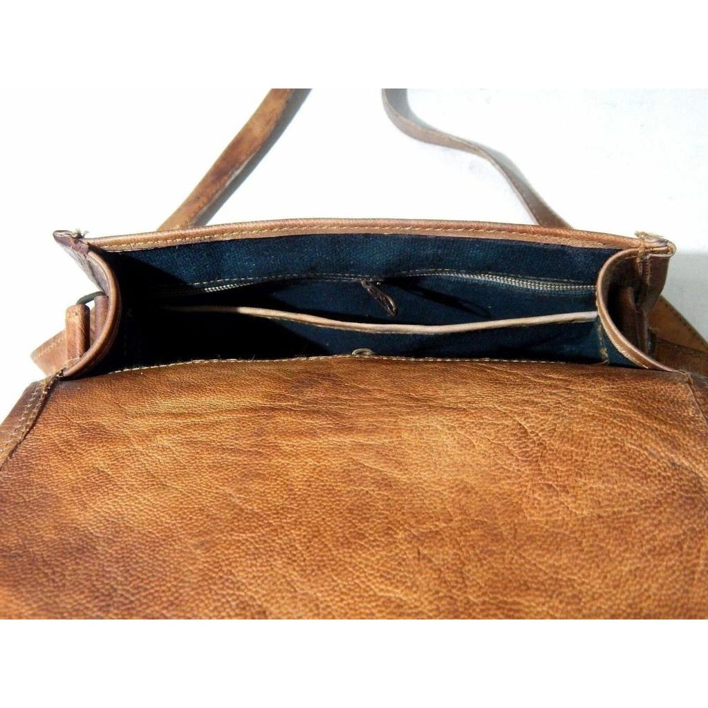 Bag Leather Goat Genuine Shoulder Women's Vintage Real Satchel Messenger Brown