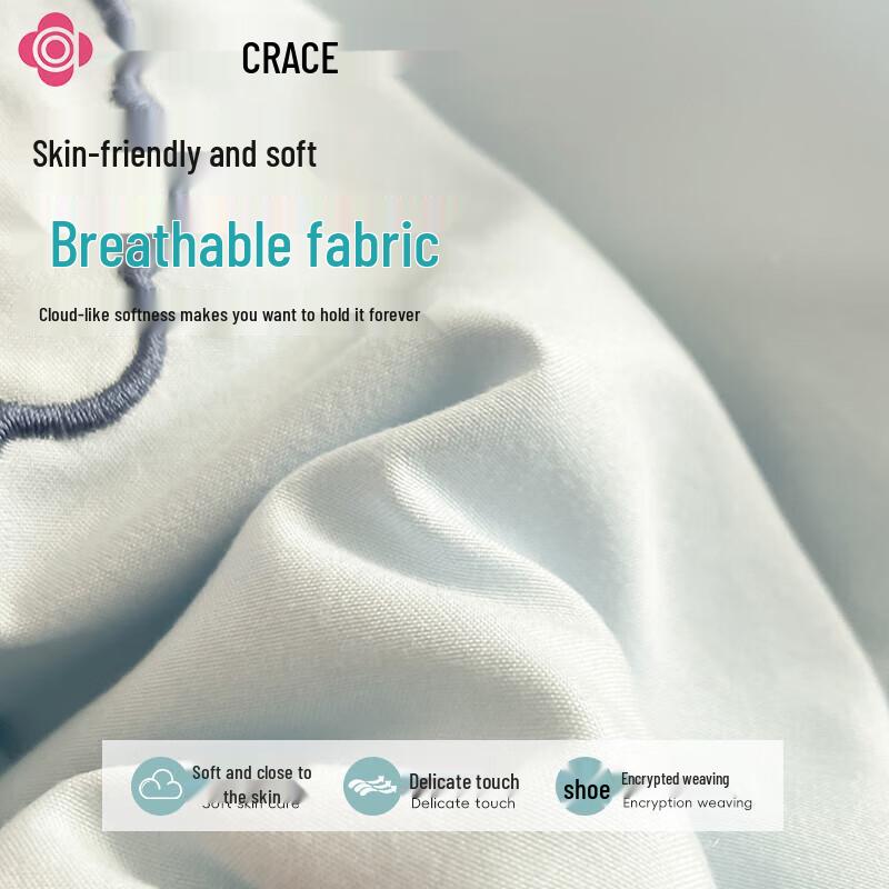 Jieliya Bestickte Gewaschene Baumwolle Sommerquilt-Set