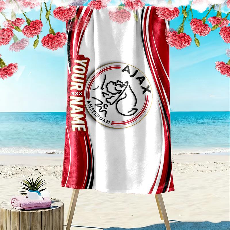 AFC Ajax Print Beach Towel, Large Soft Quick Dry Towel for Beach Camping Swimming