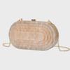 Vintage Shell-Shaped Acrylic Evening Bag with Chain - Trendy Marble Design for Women