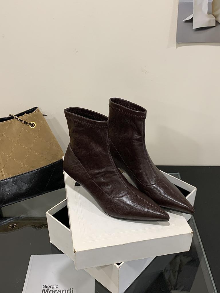 French Pointed Sleeve Thin Boots Temperament Thin Heel Fashion Boots 2025 Autumn and Winter New Women's Short Boots