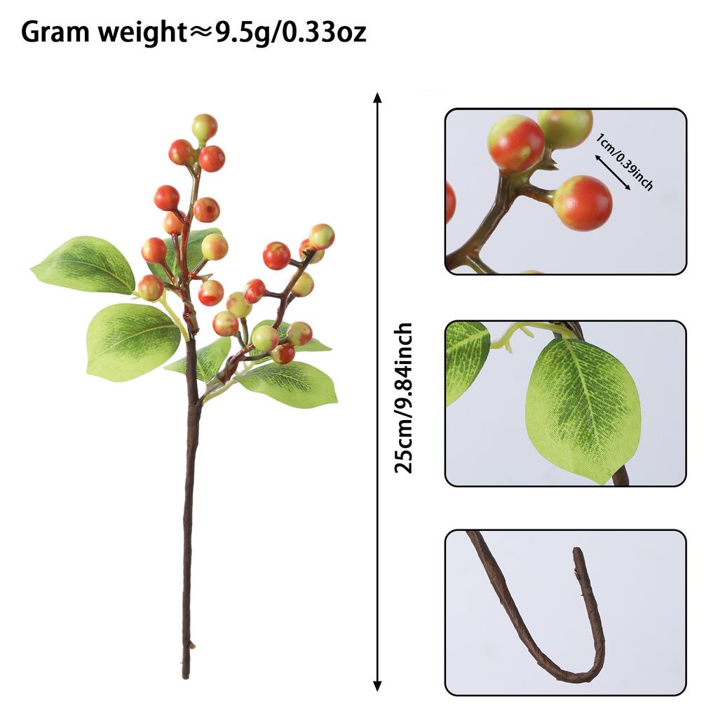 Artificial Olive Branches Decor with Faux Berries for Home Office Photography Spring Floral Arrangement 9.84in Plastic Foam