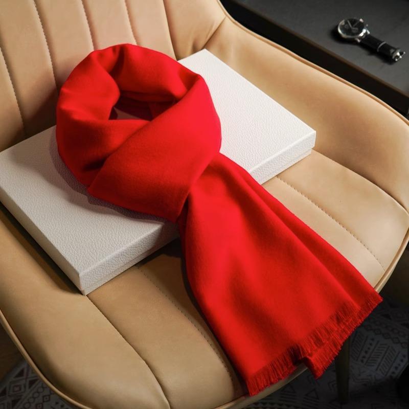 Scarf for men and women, warm in autumn and winter, red scarf.