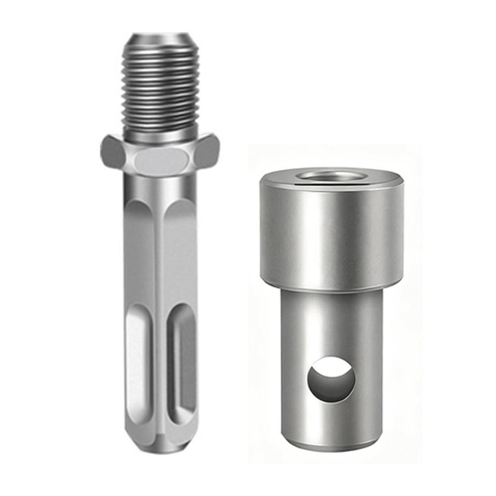 Metal Adapter For Power Tools Earth Auger Sliver Earth Auger Adapter Round Handle Type Electric Wrench Compatible