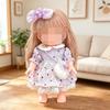 [Cloth  Only] Attractive Princess Dress for  26CM Plush Doll, Fluorescent Heart-shaped Purple&pink Gauze Dress Shoulder Bag.