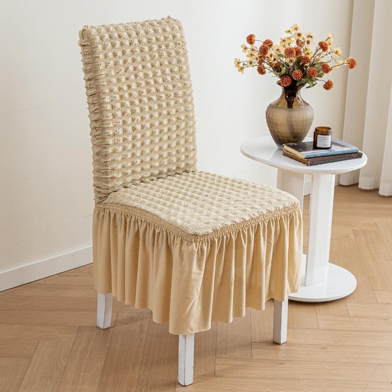 

Премиальный чехол на стул из сирсакера Отель Ресторан Ресторан Обеденный стул Встроенный чехол на табурет Все сезоны 40*40cm хаки