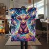 1Pc Planet Animals Print Flannel Blanket, High quality Comfortable for All Seasons, Home Decor, Warmth and Comfort, Perfect for Christmas Gifts