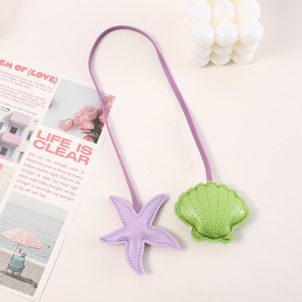 Трансграничная внешняя торговля мультяшная сумка-ракушка морская звезда кулон автомобильный кожаный шнурок шнурок брелок декоративный кулон лавандовый