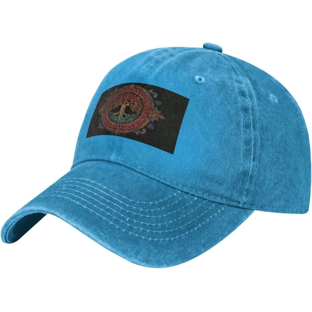 Celtic Tree of Life Baseball Cap Distressed Denim Washed Graphic Hat Outdoor Sports Cap