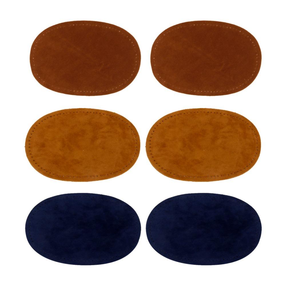 4 pièces Oval Daim Cuir de Vache Coude Genou Patch Velours Thermocollant Patches pour Réparation Pull Vêtement Sac Jean Vêtement Accessoires de Couture